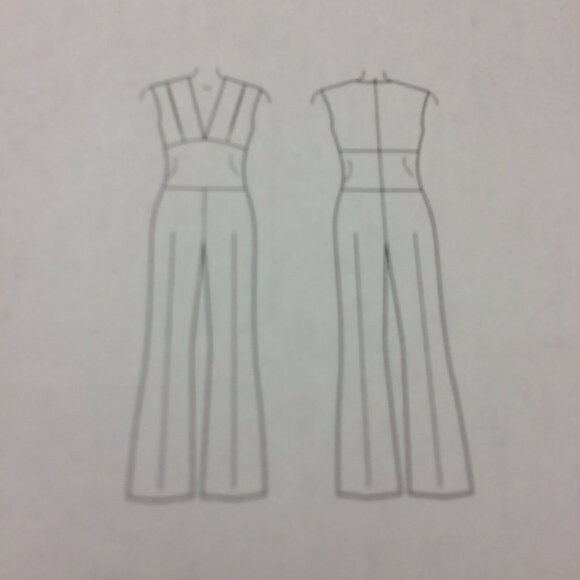 McCalls Pattern 7444 Jumpsuit Uncut Sz 6 8 10 12 14 Deep V Plunge Neckline Sexy - Picture 6 of 10